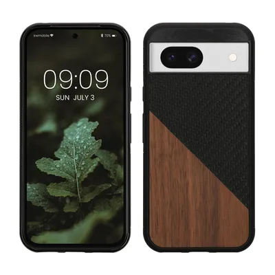 Produktbild von kwmobile Hülle kompatibel mit Google Pixel 8a - Handyhülle - Handy Schutzhülle - Smartphone Cover - Dunkelbraun Schwarz