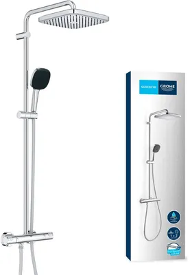 Image de Colonne de douche avec mitigeur thermostatique - Économie d'eau - GROHE Vitalio Comfort 250 - Chrome - 26696001
