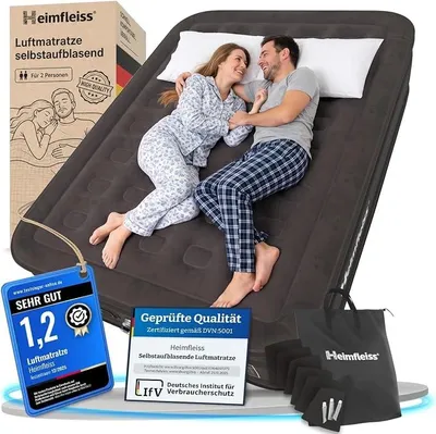 Imagen del producto de Colchón hinchable autoinflable de 150x200 cm. Cama de aire para 2 personas