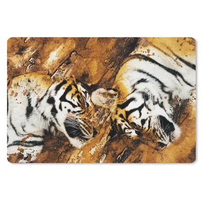 Produktbild von MuchoWow® Schreibtischunterlage Tiger - Baum - Natur 60x40 cm - XXL Mauspad - Großes Mauspad