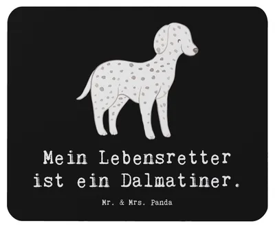 Produktbild von Mr. & Mrs. Panda Mouse Pad Dalmatiner Lebensretter - Schwarz - Geschenk, computer mousepad, Dalmatinac, Mauspad, laptop