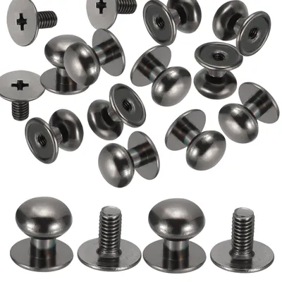 Produktbild von Leder Nieten - Metallknopf-Spikes zum Basteln - 10x11x11 mm - 12 Stück - Schwarz