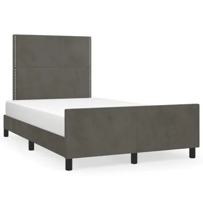 Produktbild von vidaXL Bettgestell ohne Matratze Dunkelgrau 120x190 cm Samt