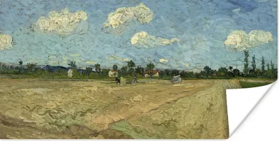 Produktbild von MuchoWow® Poster Gepflügte Felder - Vincent van Gogh 120x60 cm - Bild