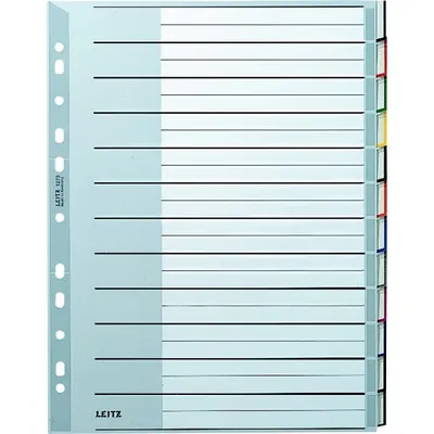 Produktbild von Leitz 12730000, Leerer Registerindex, Karton, Polypropylen (PP), Grau, Porträt, A4, 240 mm