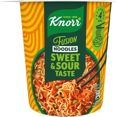 Productafbeelding van Knorr Cup Fusion Noodles, noedels met zoetzure smaak, 82g