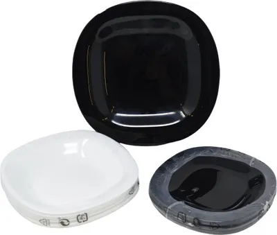 Obrázok produktu pre H&H Black & White 18-dielna súprava tanierov Dinner Service Súprava riadu