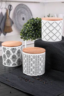 Produktbild von Hermia Concept, Angele- KRM1266, Weiß,Schwarz, Vorratsdosen, 100% Keramiksteinzeug