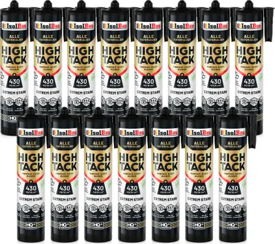 Produktbild von Isolbau Montagekleber High Tack - 15 x 470 g Extrem starker Hybrid MS Polymer Baukleber für Innen- & Außenbereich - 400 kg / 10 cm² - Weiß