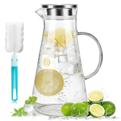 Glaskaraffe mit Deckel, Borosilikatglas, 2200 ml