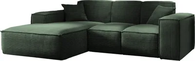 Produktbild von Kaiser Möbel Ecksofa, Eckcouch L form, Wohnzimmer Couch SIENA stoff Poso Grün Ottomane Links