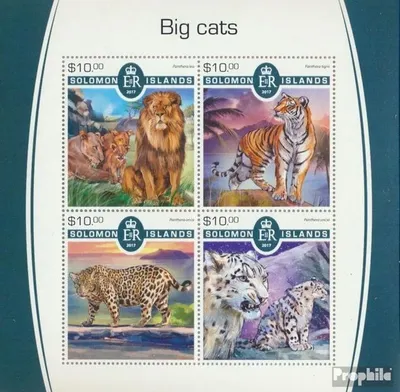 Produktbild von Briefmarken Salomoninseln 2017 Mi 4787-4790 Kleinbogen (kompl. Ausg.) postfrisch Große Katzen