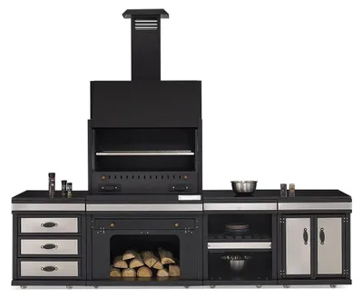 Obrázek produktu pro Außenküche aus Edelstahl in Schwarz modern