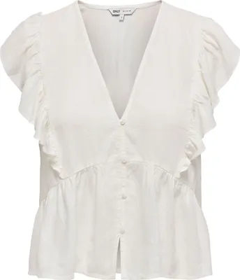 Produktbild von ONLY V-Ausschnitt Bluse mit Rüschen und Knopfleiste Größe: M