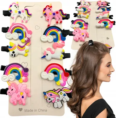 Immagine prodotto di Set di fermagli per capelli unicorno colorati, 10 pezzi.