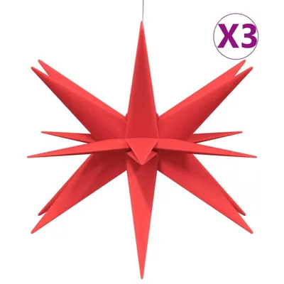 Produktbild von LED-Weihnachtssterne 3 Stk. Faltbar Rot 57 cm