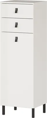 Produktbild von Kommode "417" in weiss mit einer Tür und einem Einlegeboden. Abmessungen (BxHxT) 39x119x35 cm
