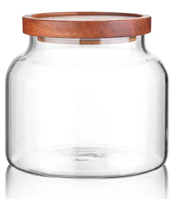 Vorratsglas 1400 ml mit Holzdeckel, luftdicht, Borosilikatglas