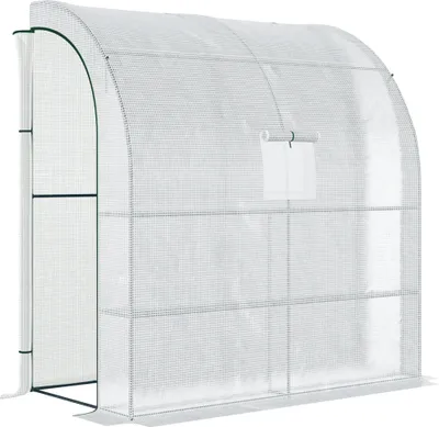 Image de Petite serre - Serre de jardin - 3 étagères à étages - étanche - 200 x 100 x 215 cm - Blanc