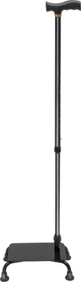 Produktbild von Gehstock mit Halbstufe - 2‑in‑1 Treppenhilfe - Höhenverstellbar 85–105 cm - Rutschfeste Trittfläche - Belastbar bis 150 kg - Pedal 23×15×7,5 cm - Schwarz