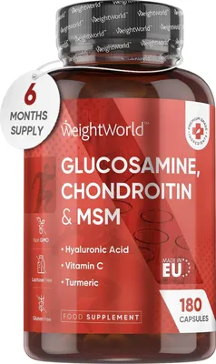Obrázek produktu pro Doplněk stravy WeightWorld Glucosamine Chondroitin MSM, 180 kapslí