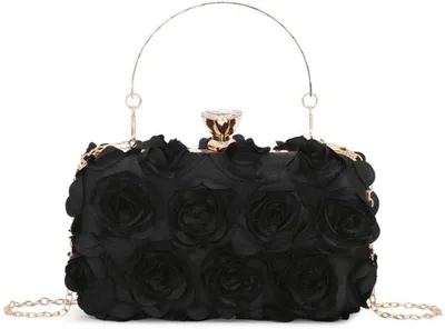 Image de Azomor® : élégante pochette en satin à motif floral pour les mariages et les occasions festives