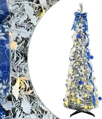 Image de vidaXL Sapin de Noël artificiel avec 100 LED blanc 150 cm PVC