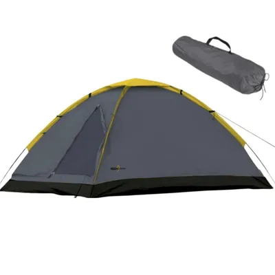Produktbild von JUNG Kuppelzelt 2 Person 200x120cm Zelt Grau Leicht Robust Wetterfest Campingzelt Reisezelt Familienzelt Einfach Aufzubauen Vielseitig Camping Wandern