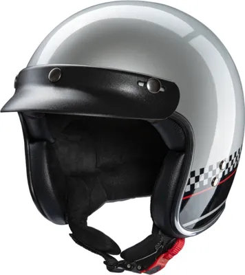 Zdjęcie produktu dla Kask jet Redbike RB-806 Le Mans, srebrno-czarny, rozmiar M (57/58)