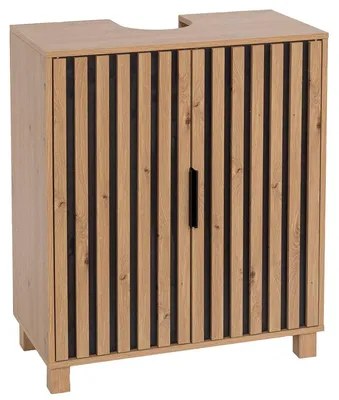 Produktbild von Waschbeckenunterschrank aus spanplatte mdf 2 türen 1 innenregal - karma - Tendance