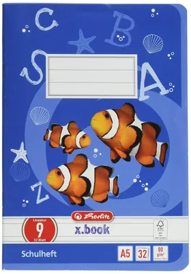 Produktbild von Herlitz Schulheft Heft A5 32 Blatt liniert Lineatur 09 - 5 Stück
