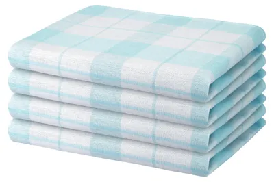 Produktbild von 4er Set Geschirrtücher 50x70 cm 100% Baumwolle 70g Spühltuch Küchentücher Abwaschlappen aqua