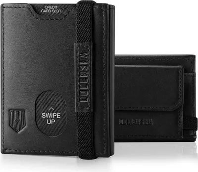 Obrázok produktu pre DODENSHA Airtag Mini RFID peňaženka Pánska kožená tenká peňaženka Black