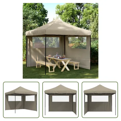 Immagine prodotto di The Living Store Tenda per feste pieghevole Pop-Up con 2 pannelli laterali Taupe