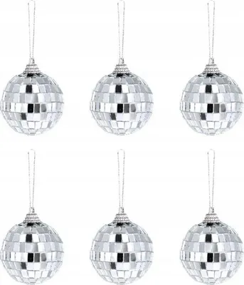 Immagine prodotto di Pendentini decorativi SFERE SFERE DA DISCOTECA Specchio Argento 5 cm 6 pz.