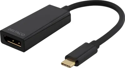 Immagine prodotto di DELTACO Adattatore da USB 3.1 a DisplayPort, USB tipo C - presa DP, nero