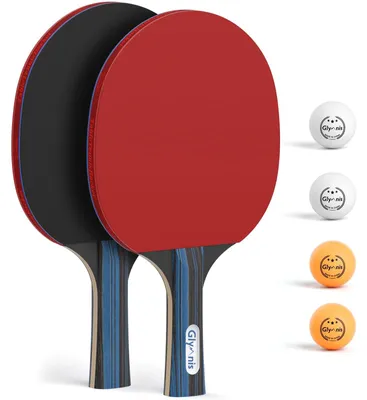 Obrázek produktu pro Pálky na stolní tenis, sada stolního tenisu obsahující 4 pálky a 8 míčků