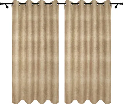 Zdjęcie produktu dla Voppi Zasłony na przelotki 140x240 cm beżowe zasłony z subtelnym lnianym wzorem