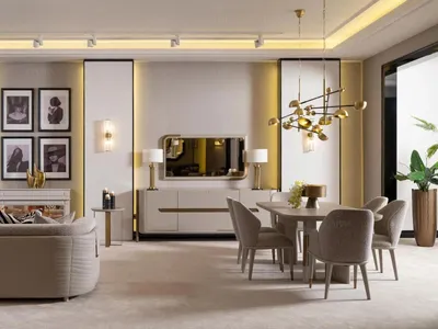 Immagine prodotto di Set sala da pranzo Zona pranzo Tavolo da pranzo Set di sedie 9 pezzi Set da pranzo beige