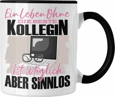 Produktbild von Trendation - Die Beste Kollegin Tasse Geschenkidee Lustiger Spruch Arbeitskollegin Geschenk (Schwarz)