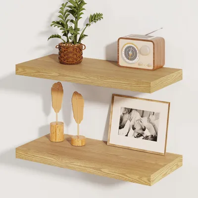 Immagine prodotto di Set di 2 mensole da parete in legno rustico, dimensioni 24" x 8"