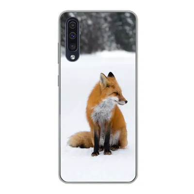 Produktbild von MuchoWow® Handyhülle Schutzhülle Hülle für Samsung Galaxy A30s Fuchs - Schnee - Winter Silikon Softcase Handy Hülle - Karteninhaber