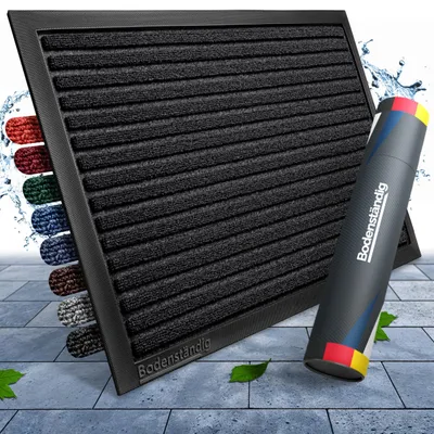 Image de Tapis d'entrée extérieur - antidérapant et absorbant - paillasson noir