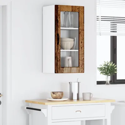 Produktbild von vidaXL Wandglas-Schrank LUCCA Altholz 40 x 31 x 80 cm Holzwerkstoff
