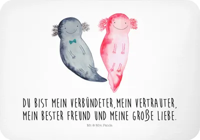 Produktbild von Mr. & Mrs. Panda magnet Axolotl Freundin - Weiß - Geschenk, haftmagnet, Liebe, whiteboardmagnet, tafelmagnet, Valentinstag, Notizhalter, Kühlschrankmagnet, Lurch