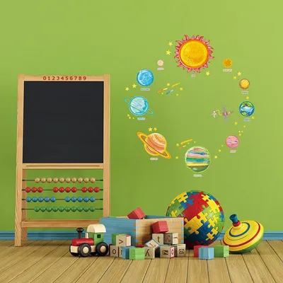 Obrázek produktu pro Dekorativní samolepky na zeď s motivy planet sluneční soustavy