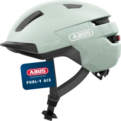 Produktbild von ABUS Fahrradhelm PURL-Y ACE mit LED-Licht – geeignet Fahrten auf E-Bike und S-Pedelec – trendiger NTA-Schutzhelm für Erwachsene und Jugendliche – Grün (Mint Green), Größe M (54-58 cm)