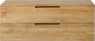 Produktbild von Waschbeckenunterschrank hängend mit 2 Schubladen - Helles Teakholz - 115 cm - BIMBING