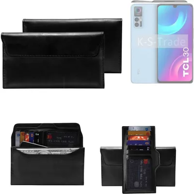 Produktbild von K-S-Trade Handy Hülle kompatibel mit TCL 30+ Schutz Hülle Tasche Schutz Case Handytasche Kunstleder schwarz, 1x