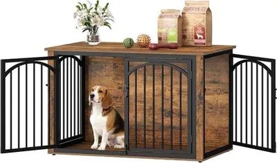 Zdjęcie produktu dla Klatka dla psa – mebel – kennel dla psa – bezpieczne miejsce do odpoczynku – podwójny system zamykania – wymiary: 100 x 60 x 63 cm